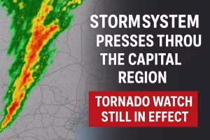 Storm System Presses Through the Capital Region — Tornado Watch Still in Effect